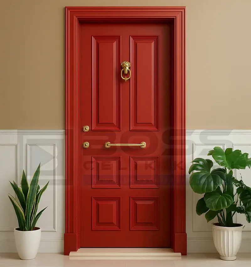 Kırmızı Çelik Kapı Helios