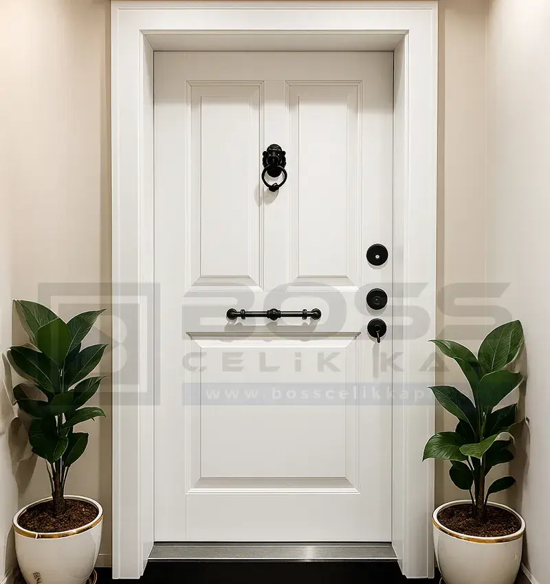Klasik Beyaz Çelik Kapı Nemesis