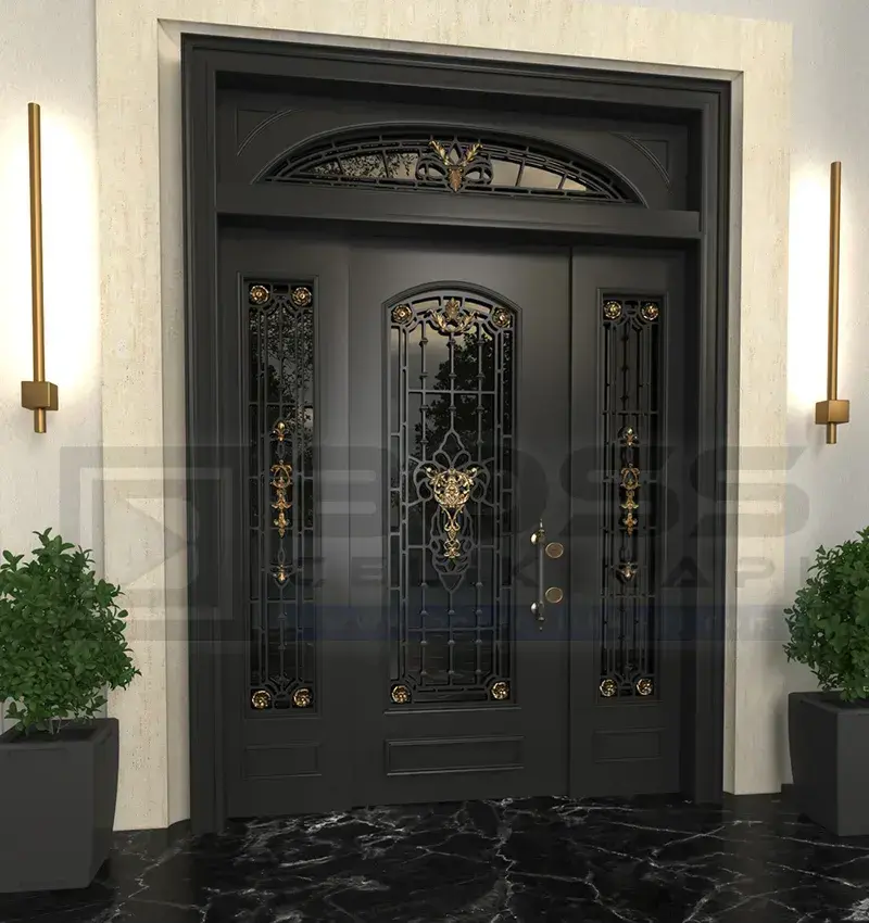 Klasik Ferforje Villa Kapısı Kara