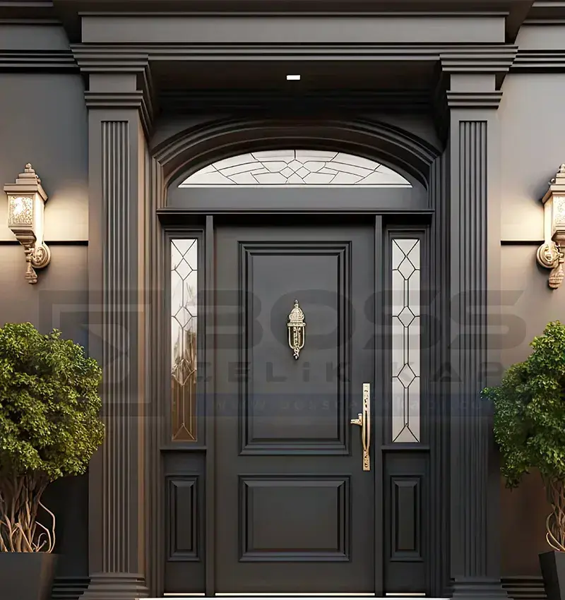 Siyah Villa Kapısı Poseidon