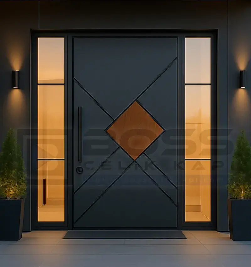 Villa Kapısı Dış Kapı Antrasit Oak Princeton