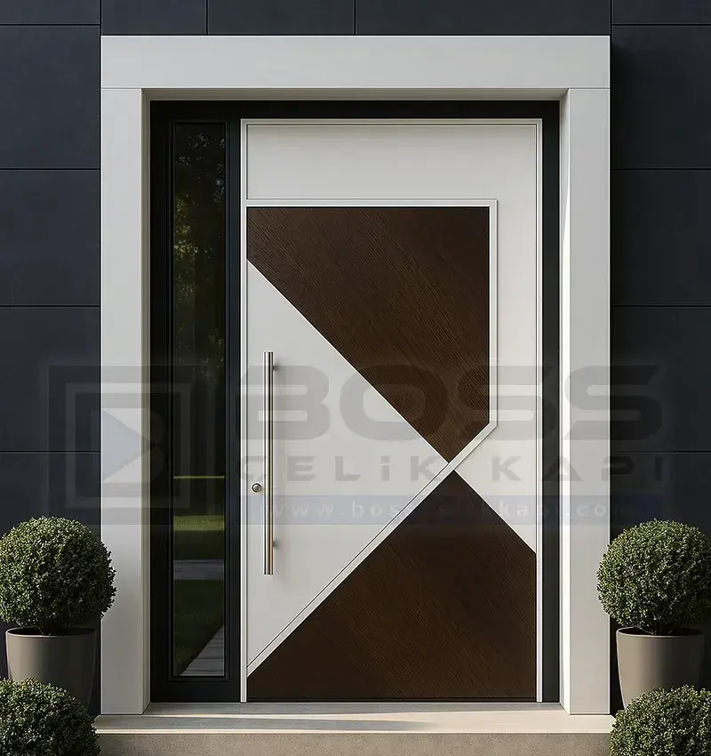 Villa Kapısı Dış Kapı Beyaz Ceviz