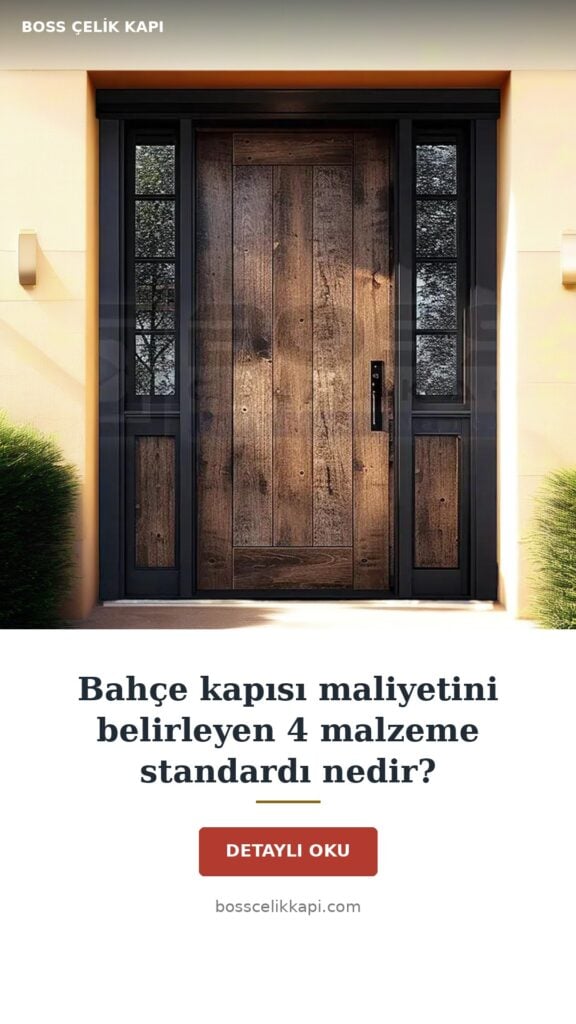Bahçe Kapısı Maliyetini Belirleyen 4 Malzeme Standardı 17 Bahçe Kapısı Maliyetini Belirleyen 4 Malzeme Standardı Nedir? — Boss Çelik Kapı