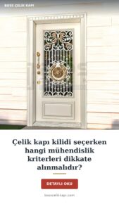 Çelik Kapı Kilidi Seçerken Hangi Mühendislik Kriterleri Dikkate Alınmalıdır? — Boss Çelik Kapı