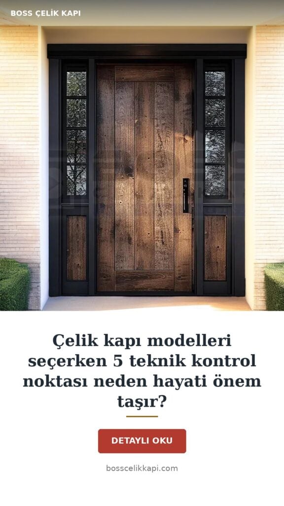Çelik Kapı Modelleri Seçerken 5 Teknik Kontrol Noktası 18 Çelik Kapı Modelleri Seçerken 5 Teknik Kontrol Noktası Neden Hayati Önem Taşır? — Boss Çelik Kapı