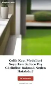 Çelik Kapı Modelleri Seçerken Sadece Dış Görünüşe Bakmak Neden Hatalıdır? — Boss Çelik Kapı