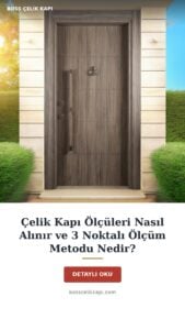 Çelik Kapı Ölçüleri Nasıl Alınır Ve 3 Noktalı Ölçüm Metodu Nedir? — Boss Çelik Kapı