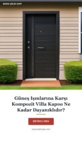 Güneş Işınlarına Karşı Kompozit Villa Kapısı Ne Kadar Dayanıklıdır? — Boss Çelik Kapı