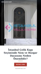 İstanbul Çelik Kapı Seçiminde Nem Ve Rüzgar Dayanımı Neden Önemlidir? — Boss Çelik Kapı