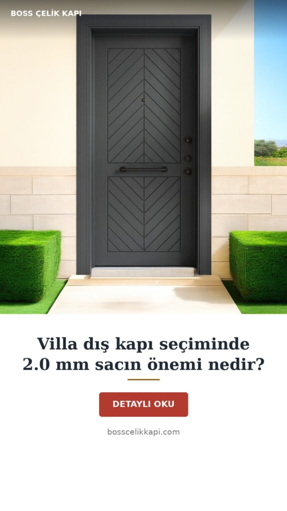 Villa Dış Kapı Seçiminde 2.0 Mm Sacın Önemi 5 Villa Dış Kapı Seçiminde 2.0 Mm Sacın Önemi Nedir? — Boss Çelik Kapı