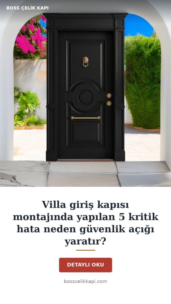 Villa Giriş Kapısı Montajında Yapılan 5 Kritik Hata 1 Villa Giriş Kapısı Montajında Yapılan 5 Kritik Hata Neden Güvenlik Açığı Yaratır? — Boss Çelik Kapı