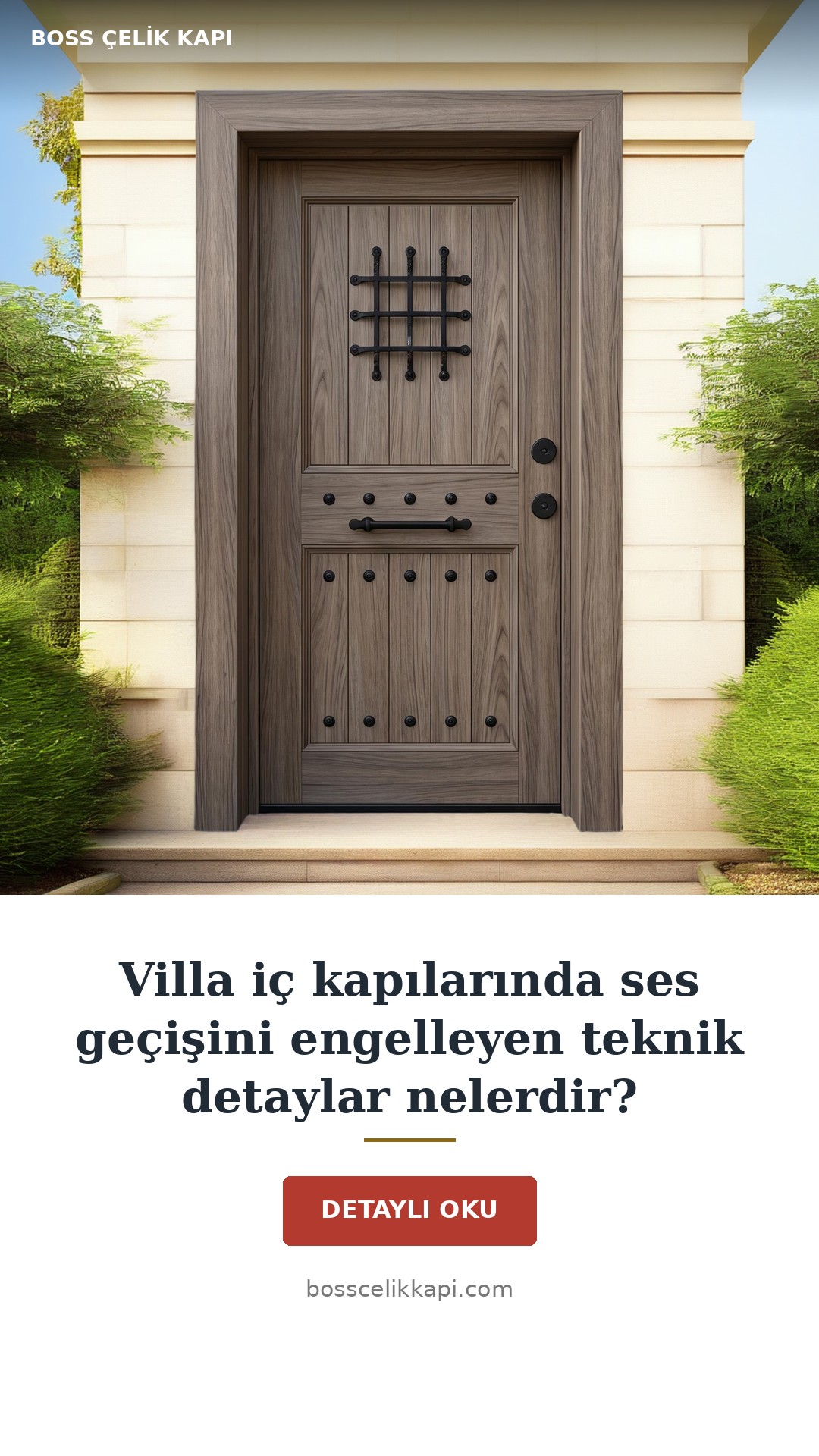Villa Iç Kapılarında Ses Geçişini Engelleyen Teknik Detaylar Nelerdir? — Boss Çelik Kapı