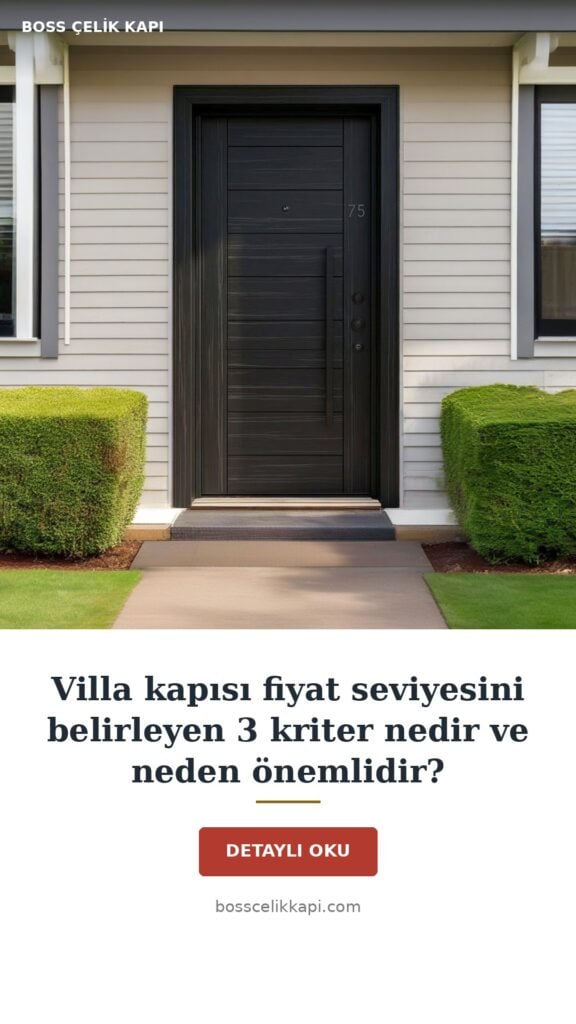Villa Kapısı Fiyat Seviyesini Belirleyen 3 Kriter 1 Villa Kapısı Fiyat Seviyesini Belirleyen 3 Kriter Nedir Ve Neden Önemlidir? — Boss Çelik Kapı