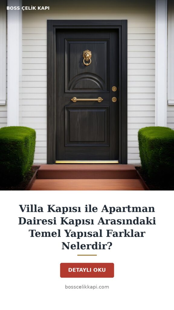 Villa Kapısı Ile Apartman Dairesi Kapısı Arasındaki Temel Yapısal Farklar Nelerdir? — Boss Çelik Kapı