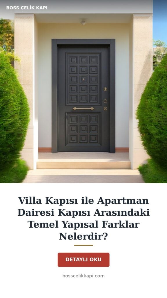 Villa Kapısı Ile Apartman Dairesi Kapısı Arasındaki Temel Yapısal Farklar Nelerdir? — Boss Çelik Kapı