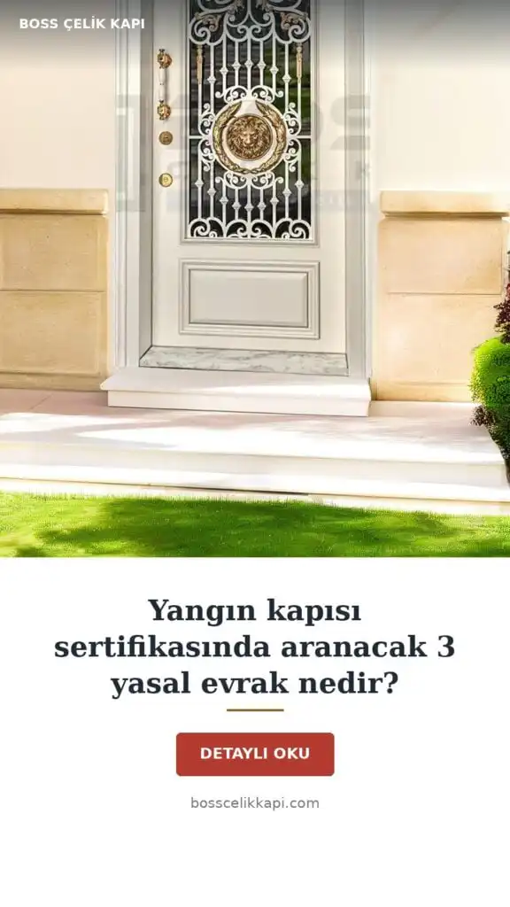 Yangın Kapısı Sertifikasında Aranacak 3 Yasal Evrak 7 Yangın Kapısı Sertifikasında Aranacak 3 Yasal Evrak Nedir? — Boss Çelik Kapı